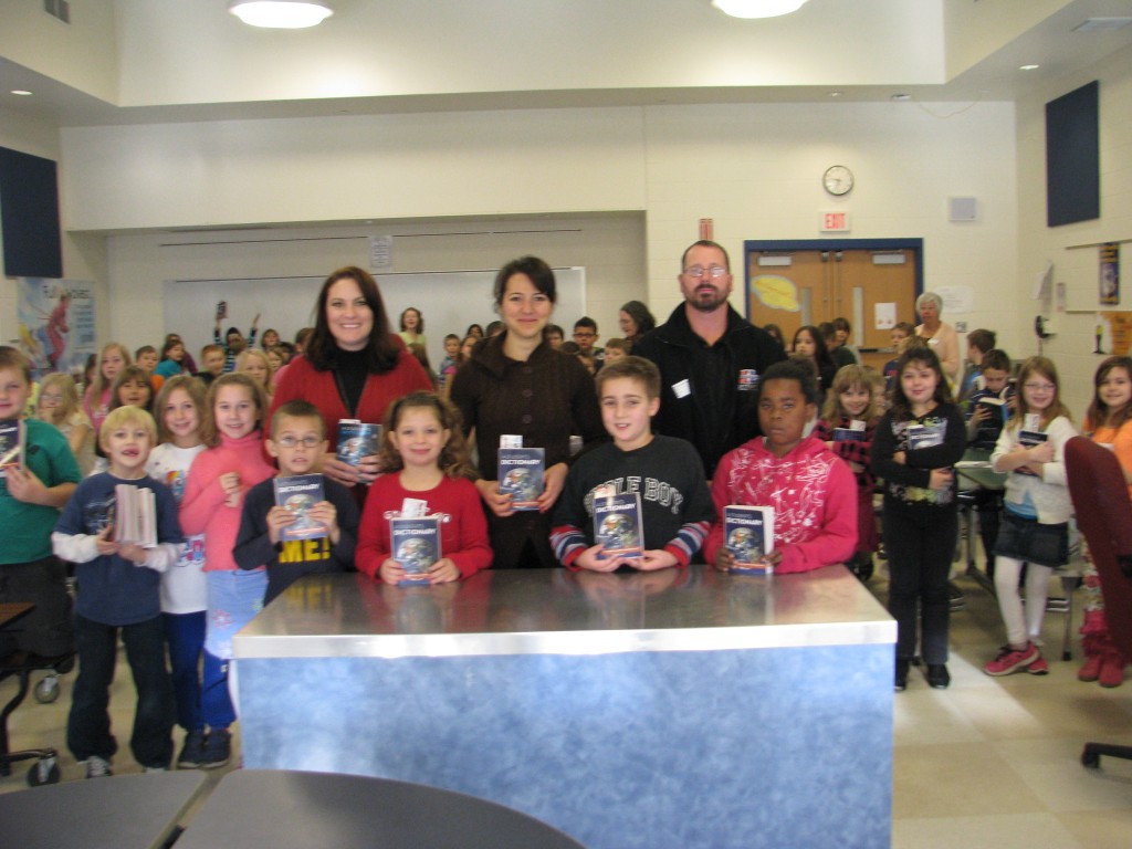 L to r frt, Union St. third graders Tanner Lawrence, Kiara Putnam, Spencer Duprey and Jknigah Jackson. Back, teachers Christina McCutcheon, Alina Rounds and Michael Tennis Springfield Elks’ Youth Activities Chairman.